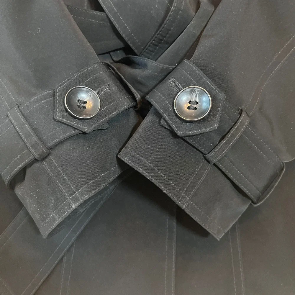Esprit Belted Trench Jacket Women Medium‎ Black Classic